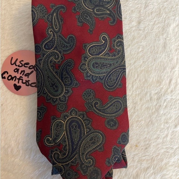 Isaia Red and Blue Paisley Men's Tie